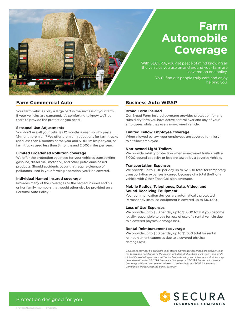 Farm Automobile Coverage Sell Sheet